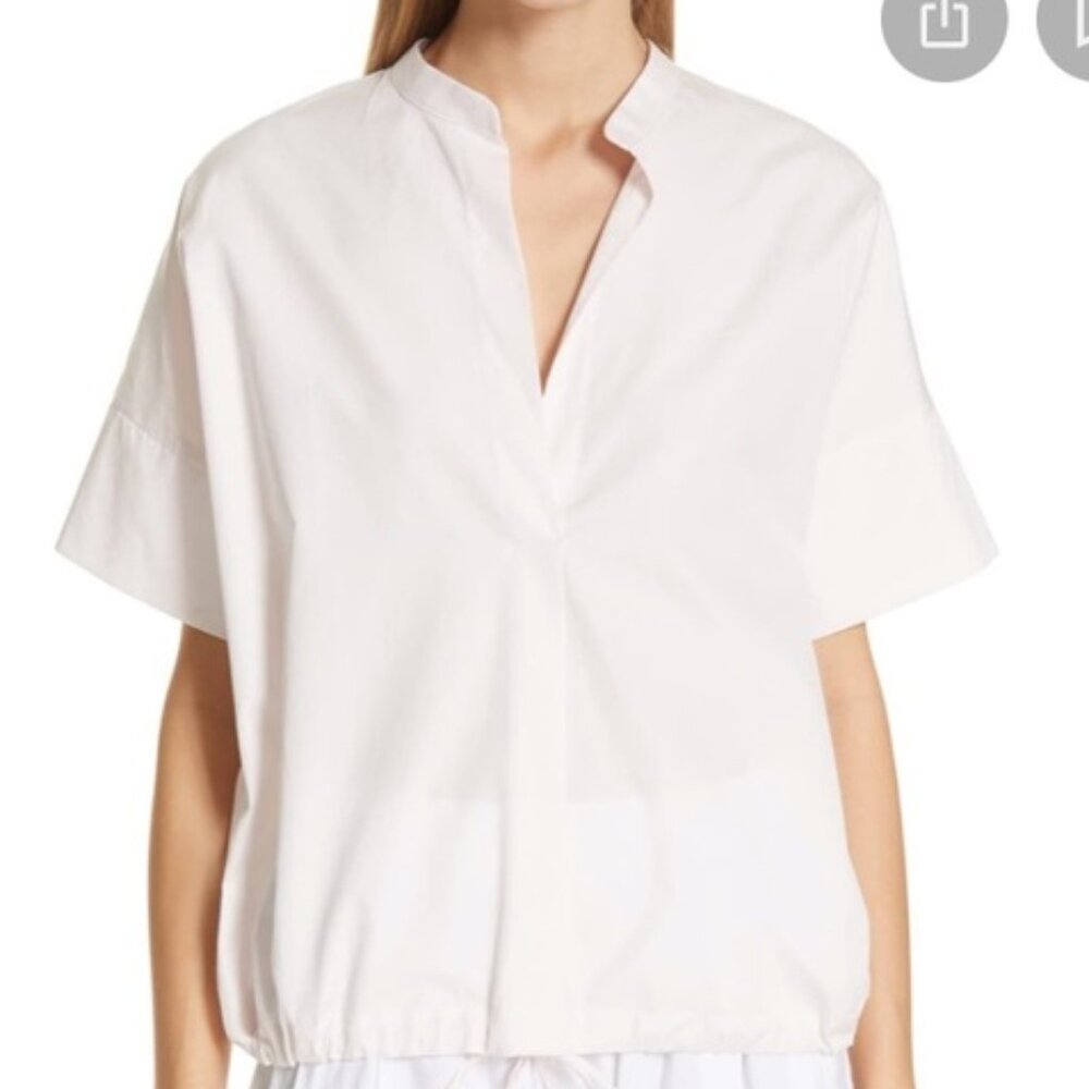 NWT VINCE Light Pink Boxy Drawstring 100% Cotton Popover Top